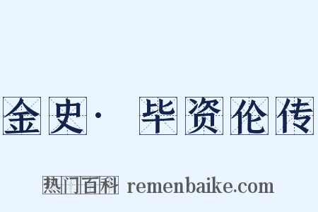 金史·毕资伦传是什么意思的图片